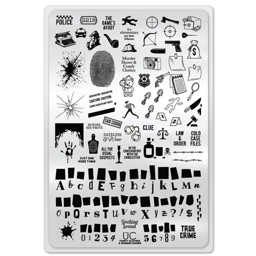 UberChic Beauty Comfy Clothes and Murder Shows Stamping Plate Light Gray