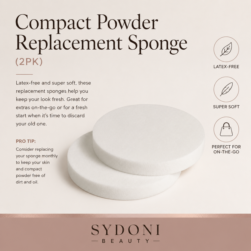 Sydoni Skincare and Beauty COMPACT PRESSED POWER  REPLACEMENT SPONGES (2PACK) Makeup Sponges Antique White