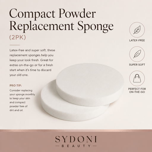 Sydoni Skincare and Beauty COMPACT PRESSED POWER  REPLACEMENT SPONGES (2PACK) Makeup Sponges Antique White