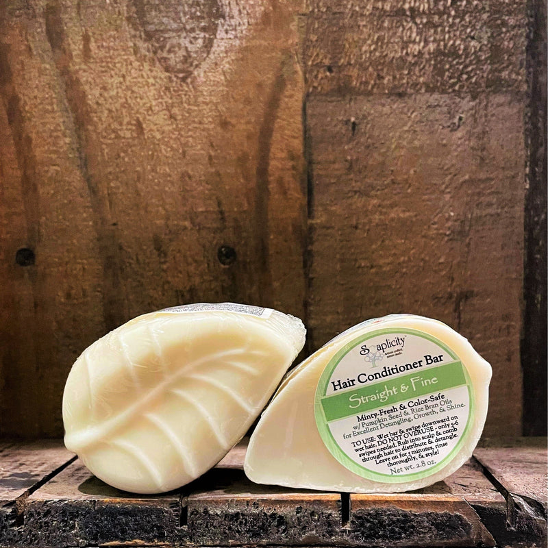 Soaplicity Hair Conditioner Bar - Straight & Fine Hair Conditioner Bar Dark Olive Green