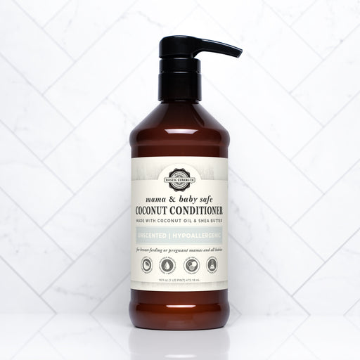 Rustic Strength Coconut Conditioner | Mama + Baby Safe Conditioner White Smoke 16 oz Plastic