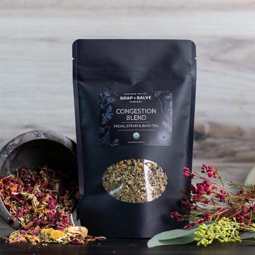 Chagrin Valley Soap & Salve Tea: Congestion Relief Blend Bath & Facial Steam Bath Tea Gray 1 Bag