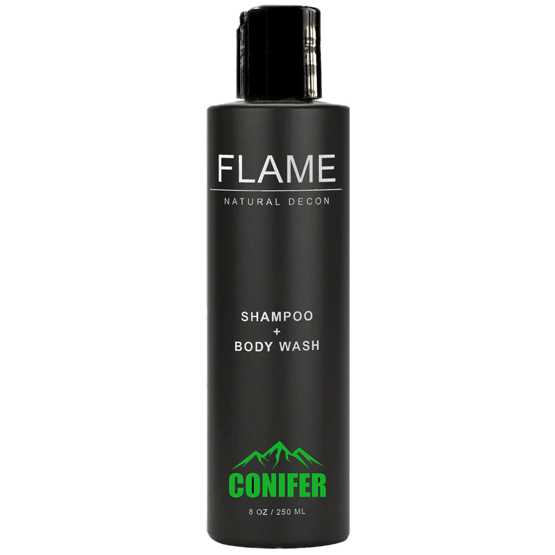 FLAME Natural Decon Shampoo + Body Wash Dark Slate Gray OG / 8 oz Bottle,OG / 64 oz Bottle,OG / 0.5 oz Single Use Pack,Riptide / 8 oz Bottle,Conifer / 8 oz Bottle,Unscented / 8 oz Bottle