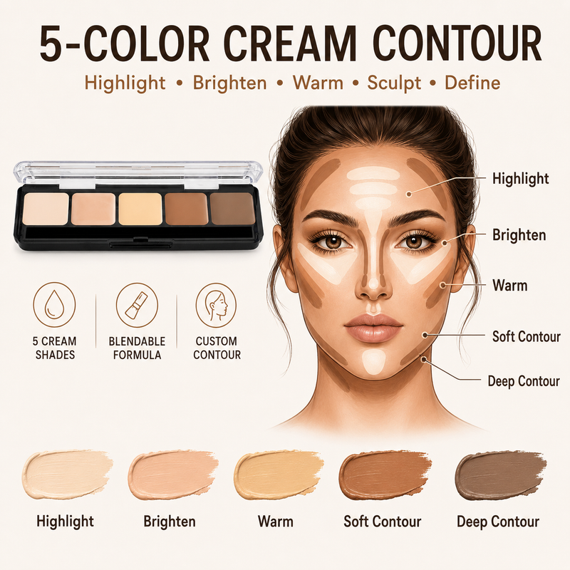 Graftobian Make-Up Company Highlight and Contour Palettes Seashell Highlight / Contour Light,Highlight / Contour Dark