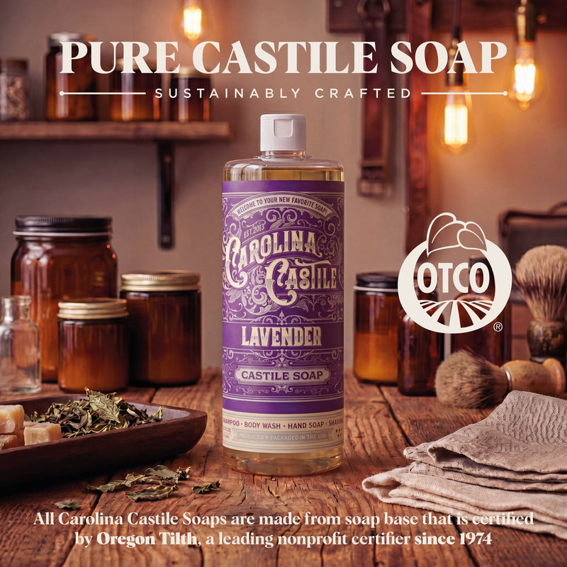 Carolina Castile Soap Lavender Castile Soap Rosy Brown 32 oz,1 Gallon