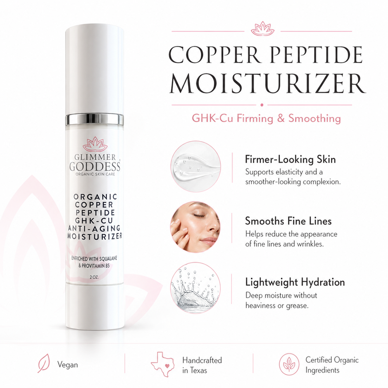 Glimmer Goddess® Organic Skin Care Organic Copper Peptide Moisturizer – Firming & Smoothing Moisturizers White Smoke