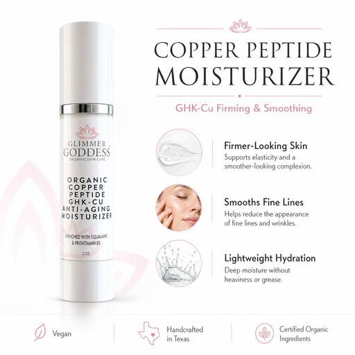 Glimmer Goddess® Organic Skin Care Organic Copper Peptide Moisturizer – Firming & Smoothing Moisturizers White Smoke