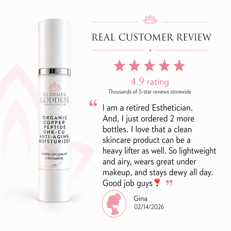 Glimmer Goddess® Organic Skin Care Organic Copper Peptide Moisturizer – Firming & Smoothing Moisturizers White Smoke