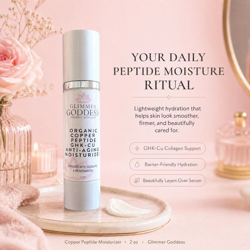 Glimmer Goddess® Organic Skin Care Organic Copper Peptide Moisturizer – Firming & Smoothing Moisturizers Misty Rose