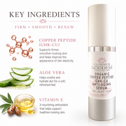 Glimmer Goddess® Organic Skin Care Organic Copper Peptide Serum – Firming & Smoothing Serums White Smoke Lightly scented with essential oils,Unscented