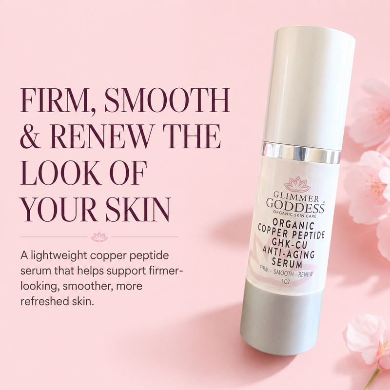 Glimmer Goddess® Organic Skin Care Organic Copper Peptide Serum – Firming & Smoothing Serums Misty Rose Lightly scented with essential oils,Unscented