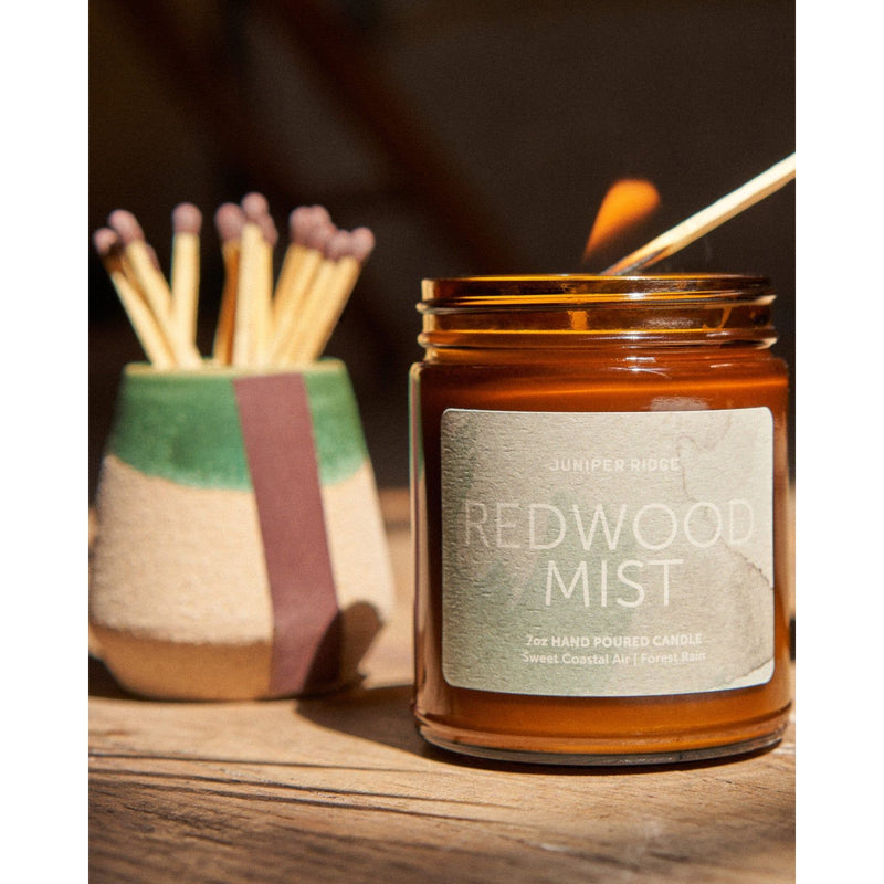 Juniper Ridge Redwood Mist Essential Oil Candle Candles Tan