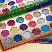 Rude Cosmetics United Shades of Glitter -  21 Pressed Glitter Eyeshadow Palette Eyeshadow Palette Pale Goldenrod United Shades of Glitter