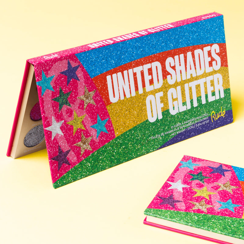 Rude Cosmetics United Shades of Glitter -  21 Pressed Glitter Eyeshadow Palette Eyeshadow Palette Beige United Shades of Glitter
