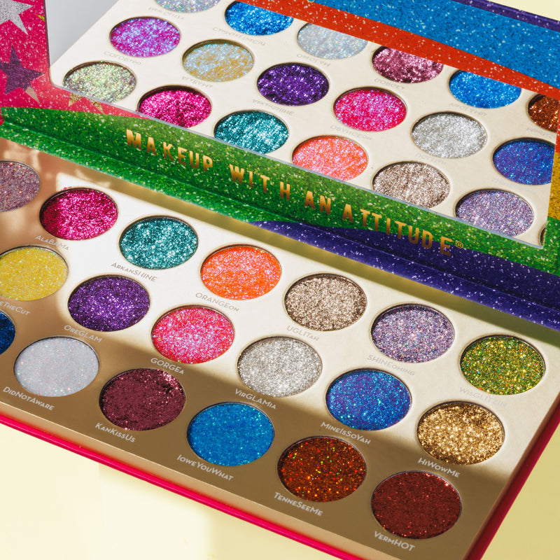 Rude Cosmetics United Shades of Glitter -  21 Pressed Glitter Eyeshadow Palette Eyeshadow Palette Beige United Shades of Glitter