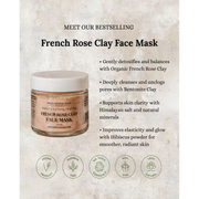 MION Artisan Soap Co. French Rose Clay Face Mask | Tone, Clear, and Detox Light Gray