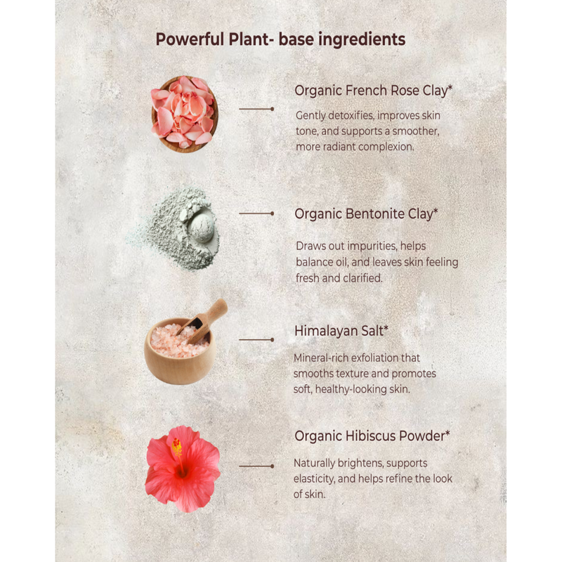 MION Artisan Soap Co. French Rose Clay Face Mask | Tone, Clear, and Detox Light Gray