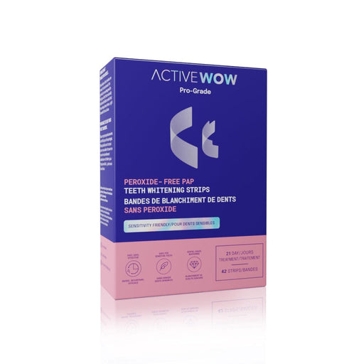 Active Wow Teeth Whitening Strips - Peroxide-free PAP AW Oral Care Midnight Blue 21 treatments (42 strips)