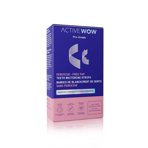 Active Wow Teeth Whitening Strips - Peroxide-free PAP AW Oral Care Midnight Blue 7 treatments (14 strips)