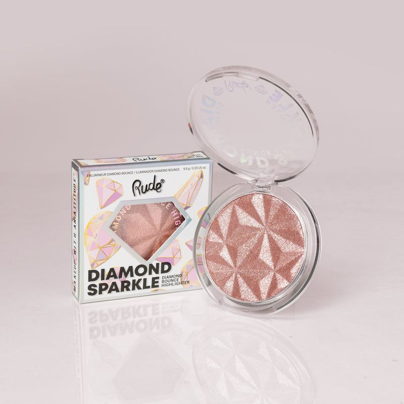 Rude Cosmetics Diamond Sparkle Diamond Bounce Highlighter Highlighters Light Gray Rose Gold