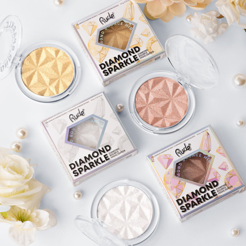 Rude Cosmetics Diamond Sparkle Diamond Bounce Highlighter Highlighters Lavender Pearl,Rose Gold,Gold
