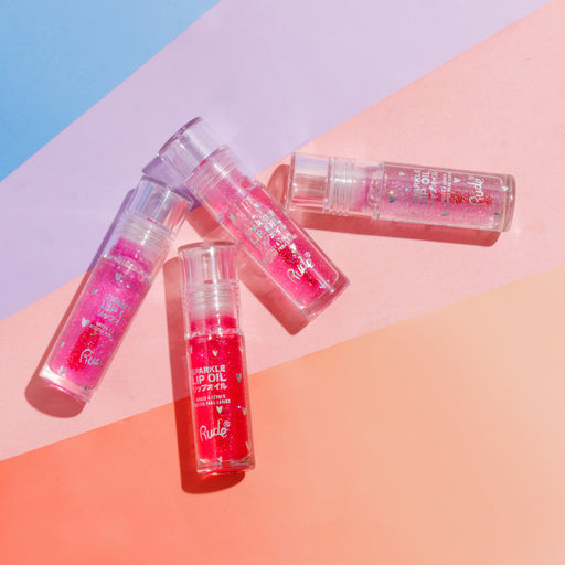 Rude Cosmetics Manga Collection Sparkle Lip Oil Lip Balms & Treatments Light Salmon Watermelon,Strawberry,Grape,Mint