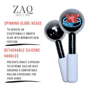 ZAQ Skin & Body ZAQ Icy Steel Cryo Ice Globes: Ultimate Facial Cryotherapy Tool Skin Care Black
