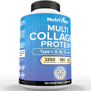 Nutrivein Nutrivein Premium Multi Collagen Pills 2250 mg  - 180 Capsules DV-BCOM-KBOG White Smoke
