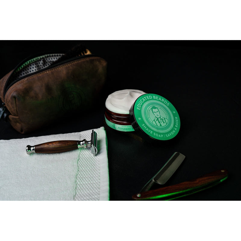 Educated Beards Educated Beards Peppermint & Cedarwood Shave Soap 4 oz Shave Soap Gray
