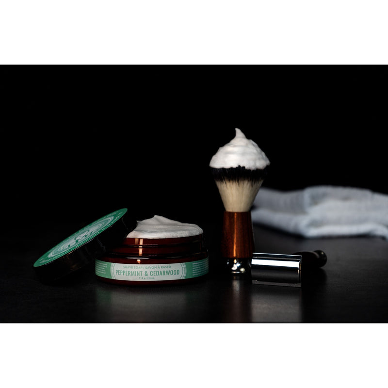 Educated Beards Educated Beards Peppermint & Cedarwood Shave Soap 4 oz Shave Soap Black