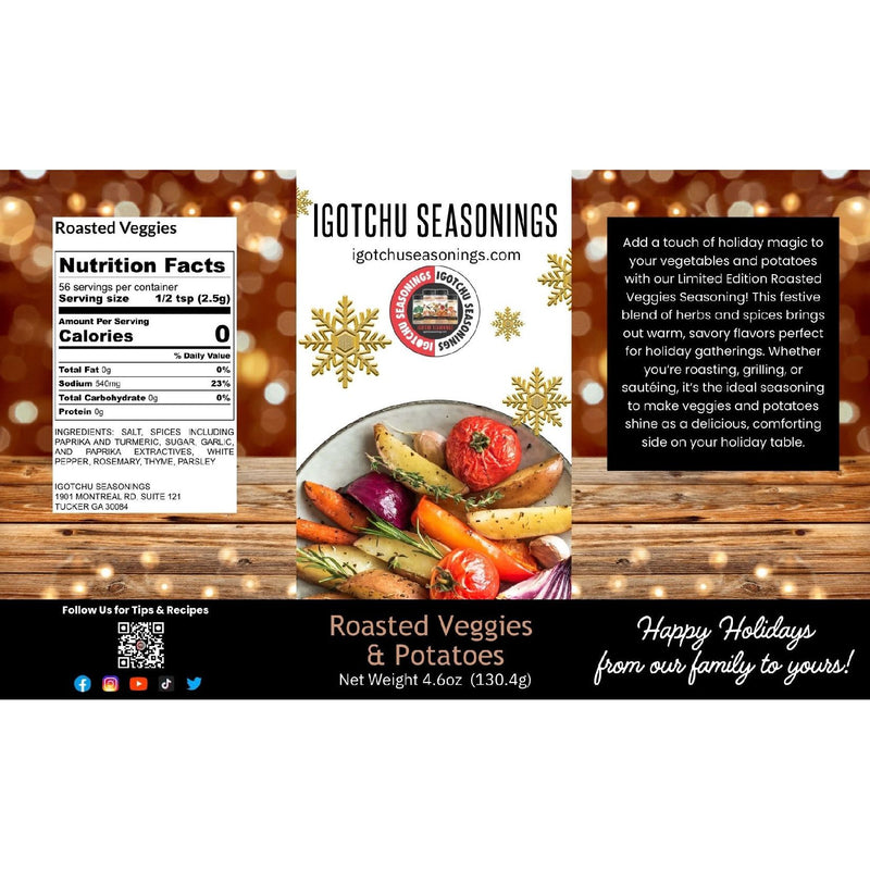 Igotchu Seasonings Roasted Veggie 5.5 oz  Holiday Limited Edition Black