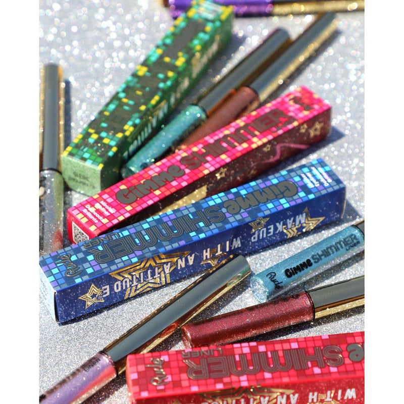 Rude Cosmetics Gimme Shimmer Liner Eyeliner Dim Gray Diamond,Rose Quartz,Sugar Plum,Crystal Ice,Emerald,Pot of Gold,Lucky Penny,Firecracker,Smokey Topaz,Black Diamond