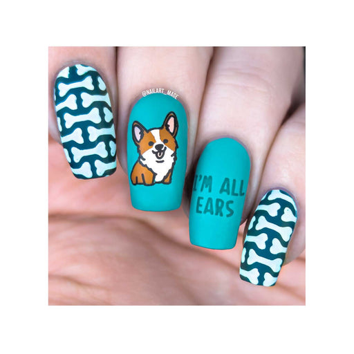 UberChic Beauty Corgi Love Stamping Plate Gray
