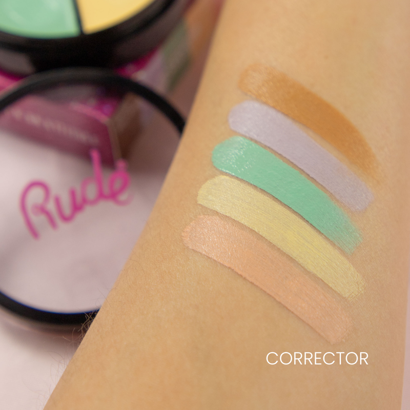 Rude Cosmetics Fabulous Concealer Wheel Concealer Tan Corrector,Light,Medium,Dark