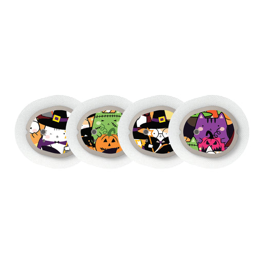 Peelz Costume Cats Designed for the DEXCOM G7 and Stelo Transmitter Peelz/Stickers White Smoke 4-pack (Set of 4 Stickers)