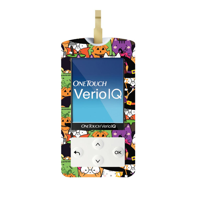 Peelz Costume Cats for OneTouch Verio IQ Glucometer Peelz/Stickers White Smoke