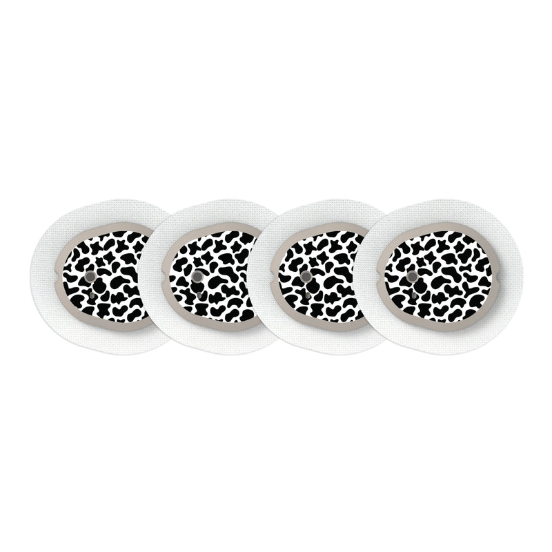 Peelz Cow Print Sticker Designed for the DEXCOM G7 and Stelo Transmitter Peelz/Stickers White Smoke 4-pack (Set of 4 Stickers)