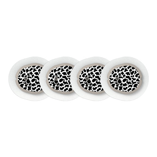 Peelz Cow Print Sticker Designed for the DEXCOM G7 and Stelo Transmitter Peelz/Stickers White Smoke 4-pack (Set of 4 Stickers)