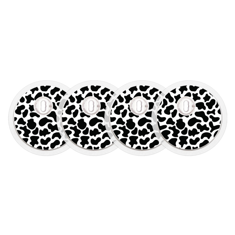 Peelz Cow Print Sticker Designed for the FreeStyle Libre 3 Plus & Lingo  Sensor Peelz/Stickers White Smoke 4-pack (Set of 4 Stickers)