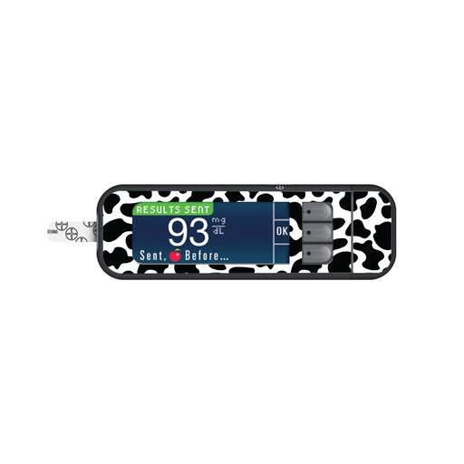 Peelz Cow Print Sticker for Bayer Contour Next Glucometer Peelz/Stickers White Smoke