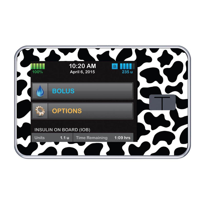 Peelz Cow Print Sticker for Tandem t:slim Peelz/Stickers Black