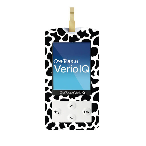 Peelz Cow Print for OneTouch Verio IQ Glucometer Peelz/Stickers White Smoke