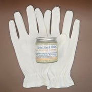 By Robin Creations Pinon Cracked Skin Rescue Cream + Cotton Gloves Set - Adult & Children Sizes Accessories & Containers Light Gray 3.4oz Glass Jar of Cracked Skin Cream / Adult (Medium/Large),3.4oz Glass Jar of Cracked Skin Cream / Children (Small/ExtraSmall)