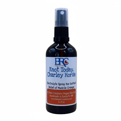 By Robin Creations Knot Today, Charley Horse - Electrolyte Spray for Muscle Cramps, PMS, Runner's Cramps & Growing Pains Skin Care White Smoke 3.4oz Glass Bottle