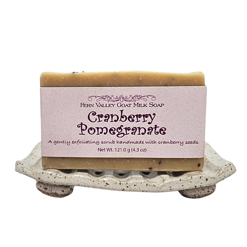 Fern Valley Soap Natural Goat Milk Soap | Exfoliating Scrub | Cranberry Pomegranate Goat Milk Soap White Smoke