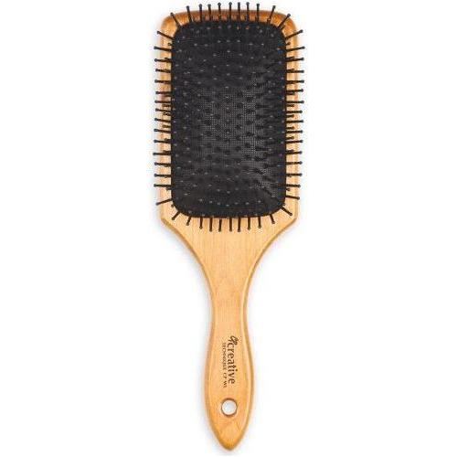Creative Pro Hair Tools Eco-Friendly Wood Paddle Nylon Hair Brush Hair Brush White Smoke CP-WL Birchwood