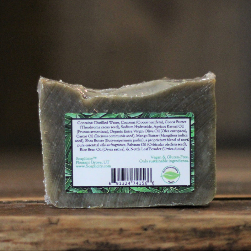 Soaplicity Just Breathe Soap Bar with Cornmint, Tea Tree, & Eucalyptus Soap Bar Dark Slate Gray