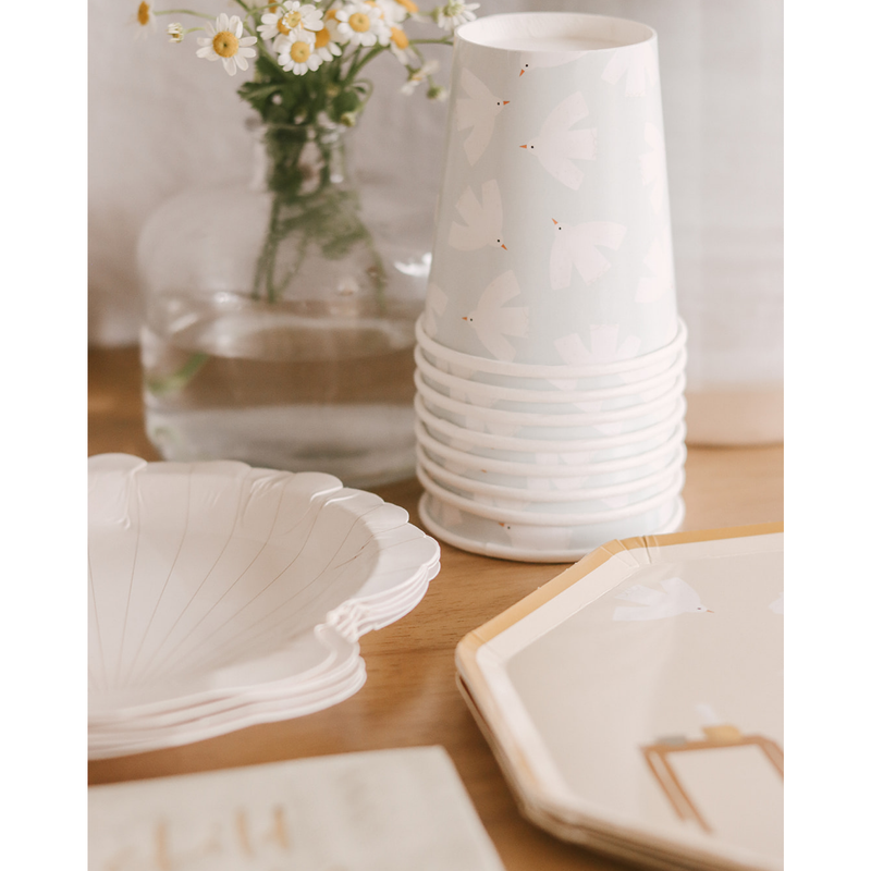 Be A Heart Holy Spirit Dove Paper Cups Disposable Tableware Light Gray