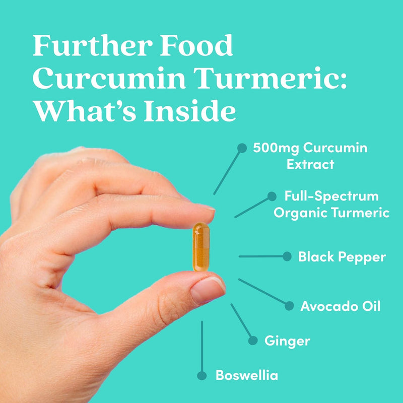 Further Food Premium Curcumin Turmeric Eastern Remedies Medium Turquoise 1 Pack,2 Pack,3 Pack