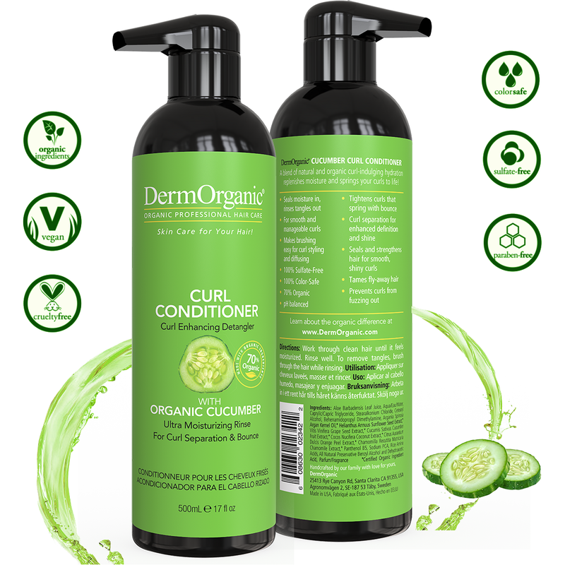 DermOrganic Official Shop Curl Conditioner Conditioners Yellow Green 16.9 fl oz (500ml)